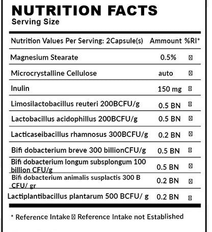 19 Billion Live Cultures with Inulin Digestive System 120 capsules