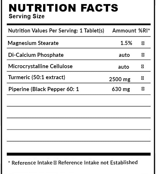 Turmeric and Black Pepper 120 tablets