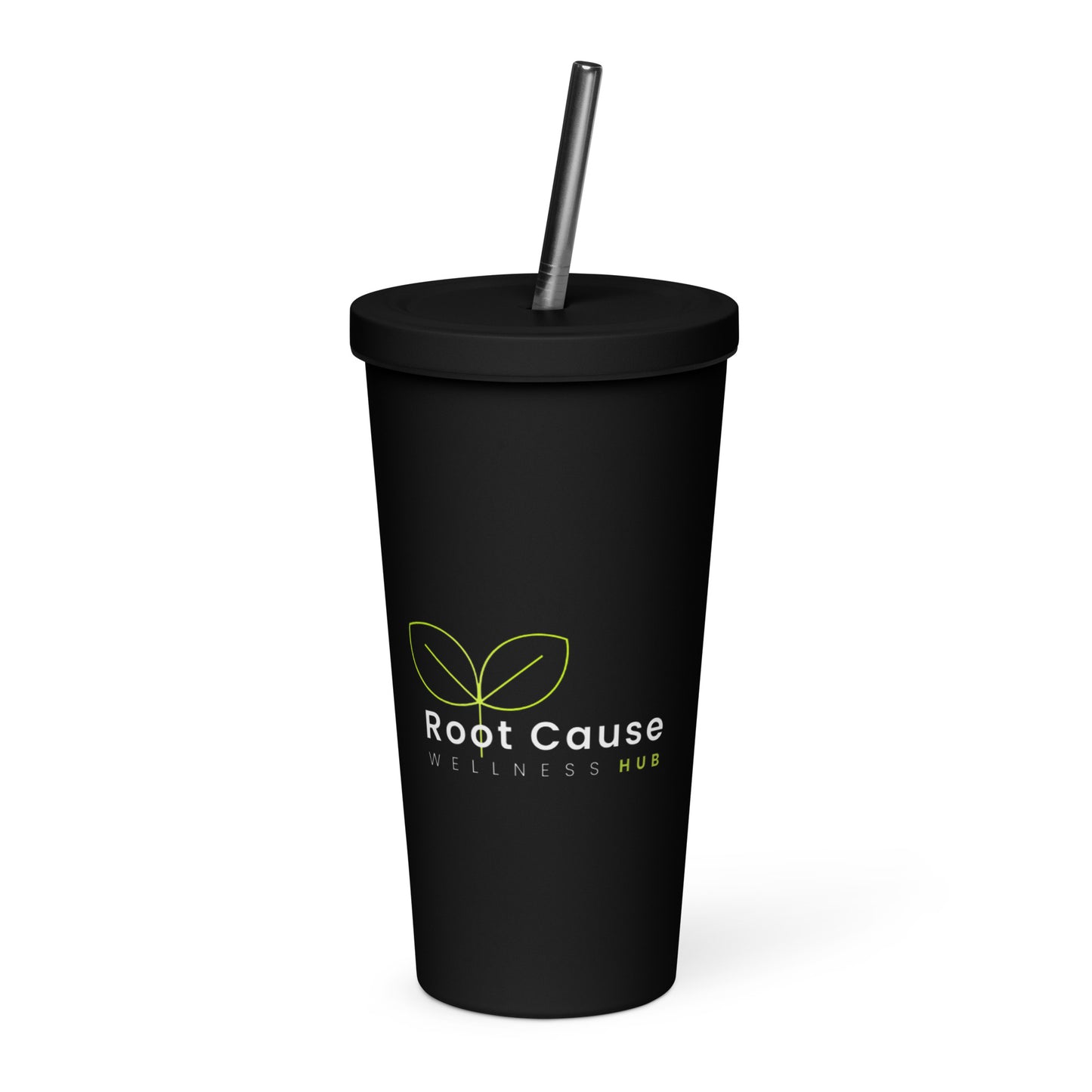 Insulated tumbler with a straw