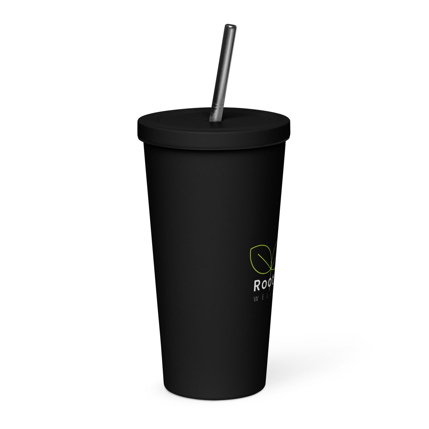 Insulated tumbler with a straw